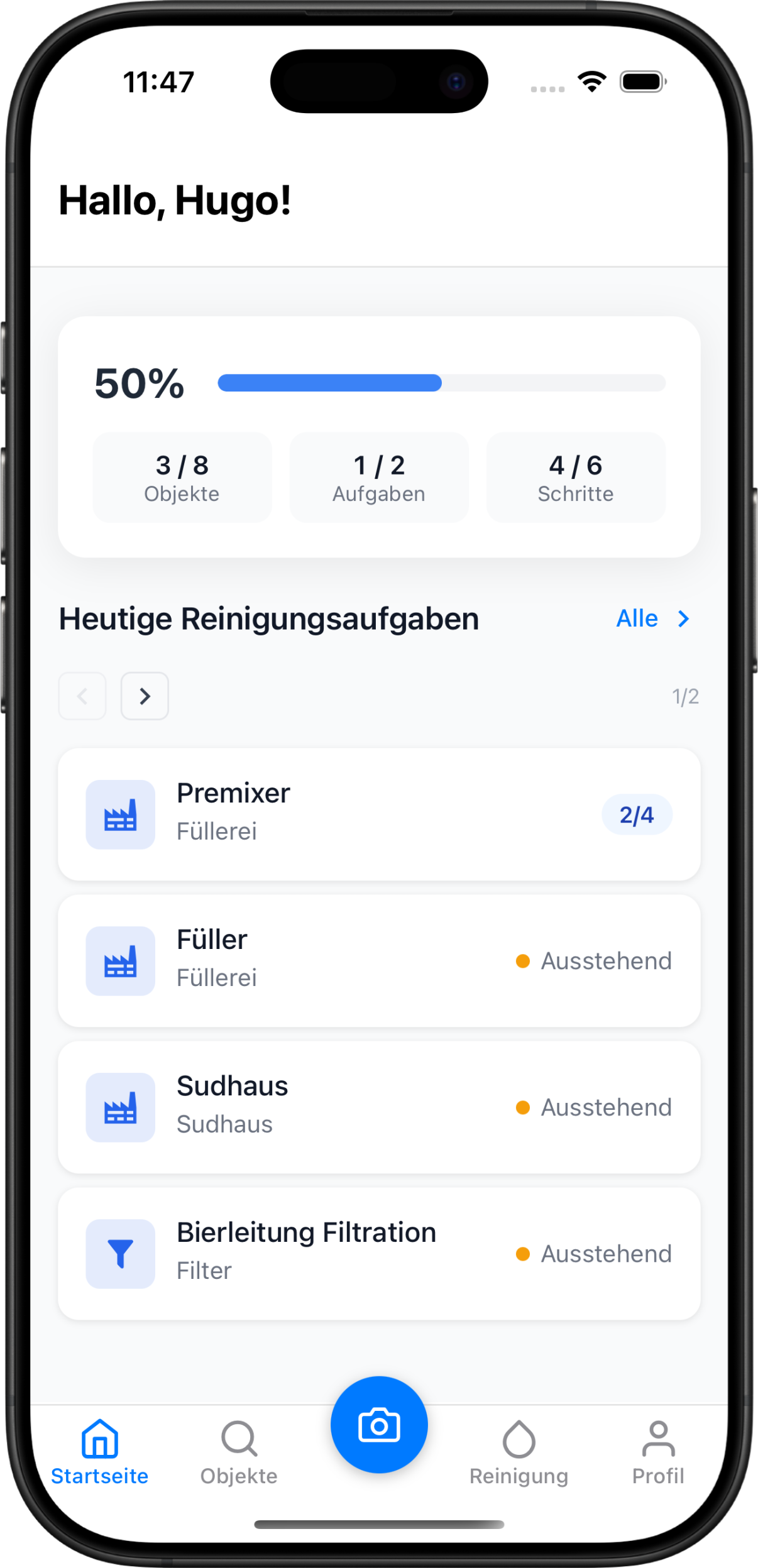 PurityLog App Dashboard